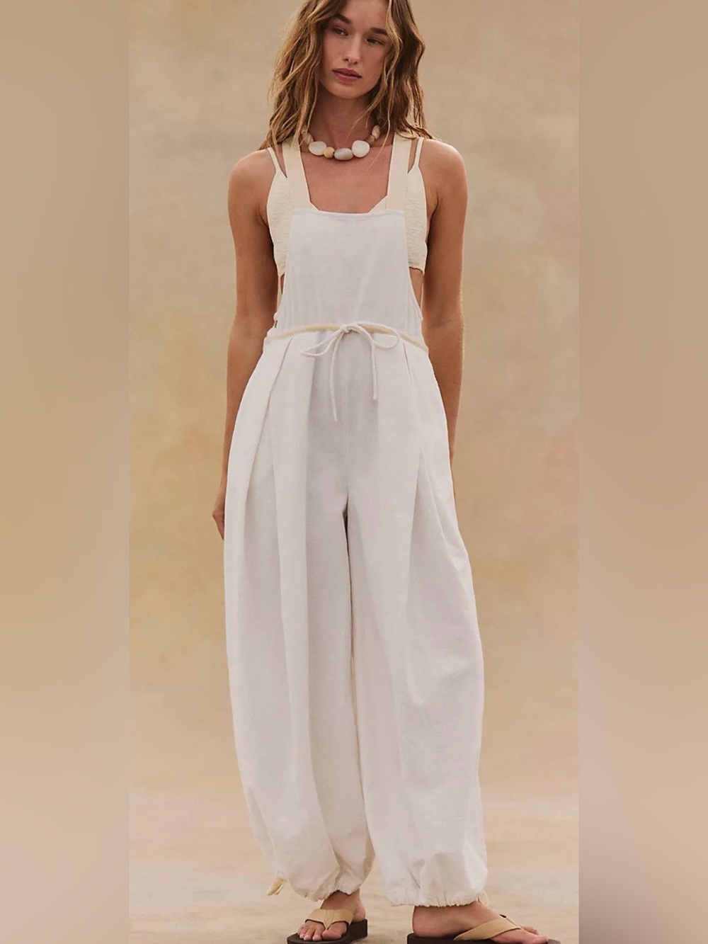 Free People Nellie Jumpsuit. NWT. Clean ivory
